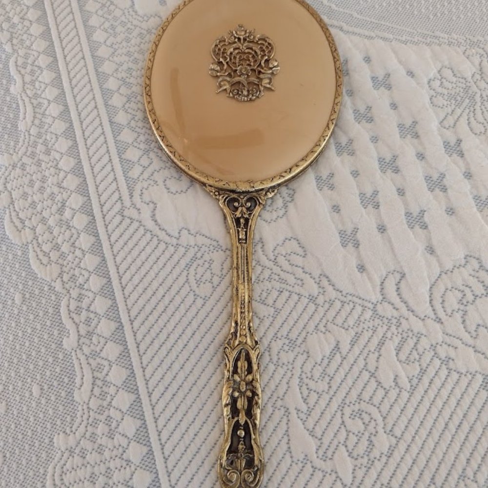 VINTAGE MATSON 24K GOLD PLATED DRESSER MIRROR